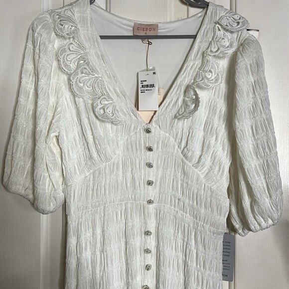 NWT CIEBON Madison Ruffle Shirred Maxi Dress SZ M - Picture 5 of 12